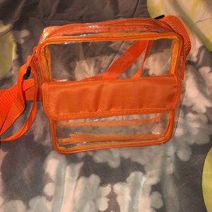 Clear orange purse